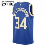Milwaukee Bucks Trikot Giannis Antetokounmpo Nike 2024-25 City Edition Blau Swingman - Kinder